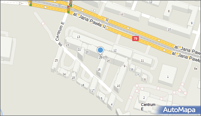 Kraków, Osiedle Centrum E, 15, mapa Krakowa