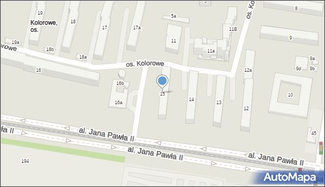 Kraków, Osiedle Kolorowe, 15, mapa Krakowa