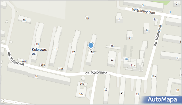 Kraków, Osiedle Kolorowe, 17a, mapa Krakowa