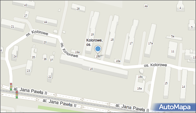 Kraków, Osiedle Kolorowe, 18b, mapa Krakowa