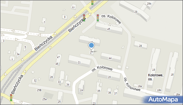 Kraków, Osiedle Kolorowe, 27, mapa Krakowa