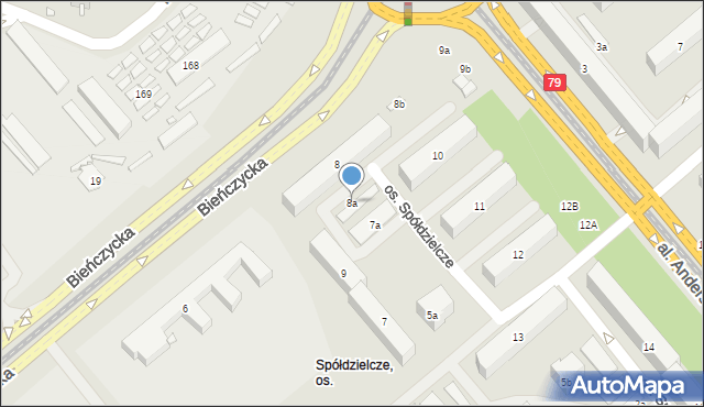 Kraków, Osiedle Spółdzielcze, 8a, mapa Krakowa