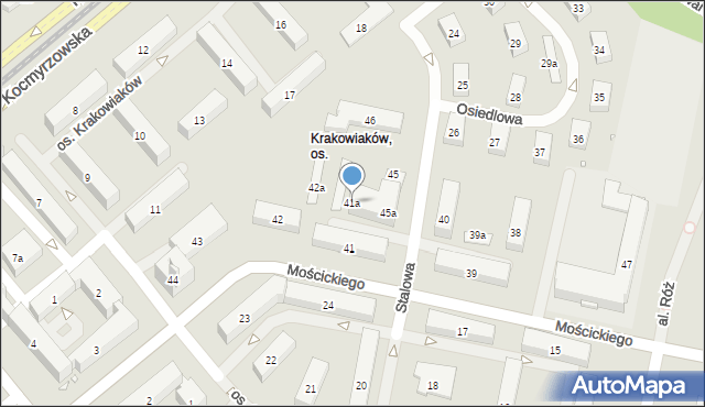 Kraków, Osiedle Krakowiaków, 41a, mapa Krakowa