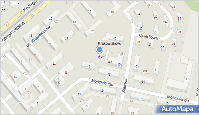 Kraków, Osiedle Krakowiaków, 42a, mapa Krakowa