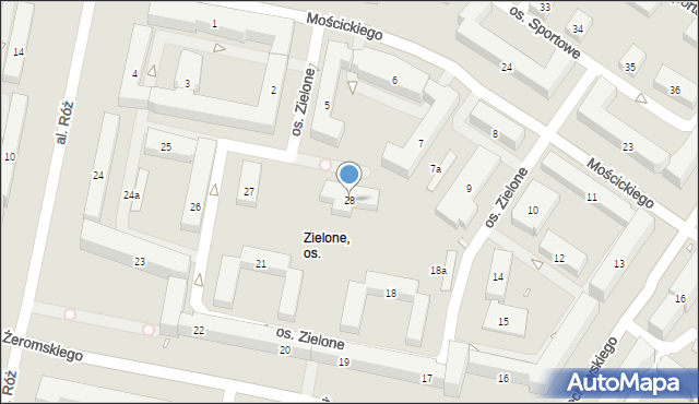 Kraków, Osiedle Zielone, 28, mapa Krakowa