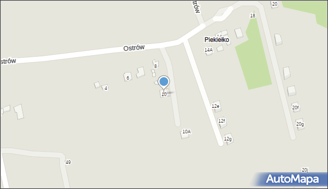 Kraków, Ostrów, 10, mapa Krakowa