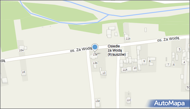 Krauszów, Osiedle Za Wodą, 13a, mapa Krauszów