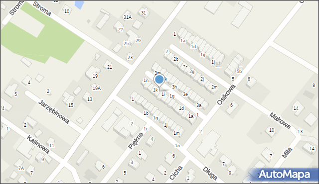 Krobia, Osikowa, 1j, mapa Krobia