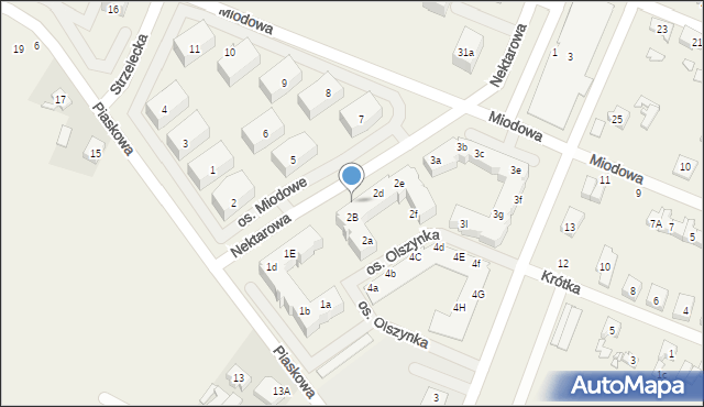 Krosno, Osiedle Olszynka, 2d, mapa Krosna