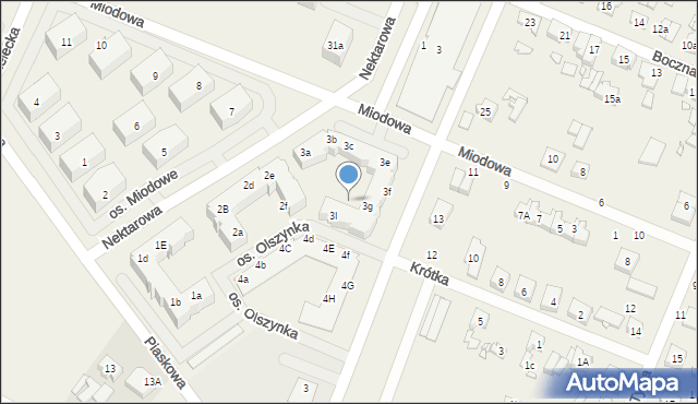 Krosno, Osiedle Olszynka, 3a, mapa Krosna