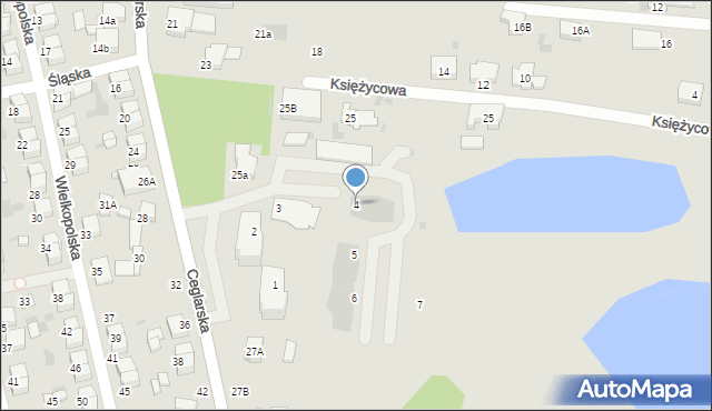 Krotoszyn, Osiedle Robińskich, 4, mapa Krotoszyna