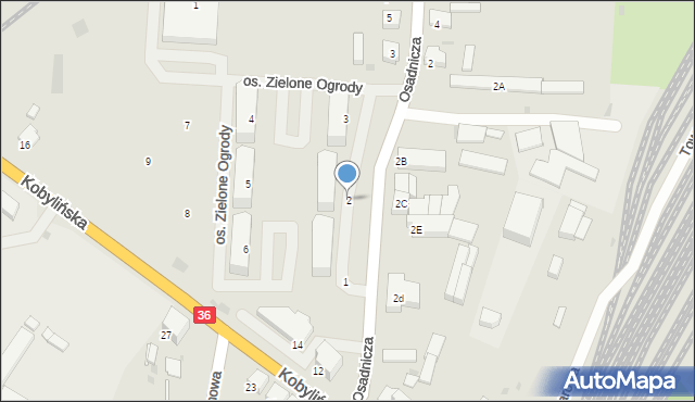 Krotoszyn, Osiedle Zielone Ogrody, 2, mapa Krotoszyna