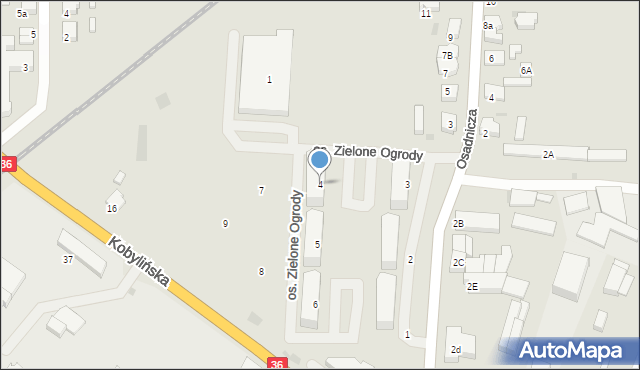 Krotoszyn, Osiedle Zielone Ogrody, 4, mapa Krotoszyna