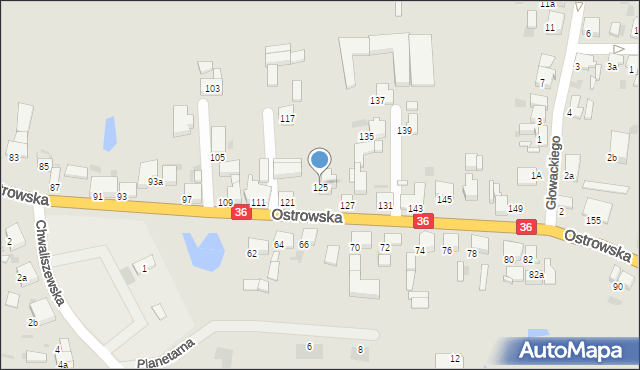 Krotoszyn, Ostrowska, 125, mapa Krotoszyna