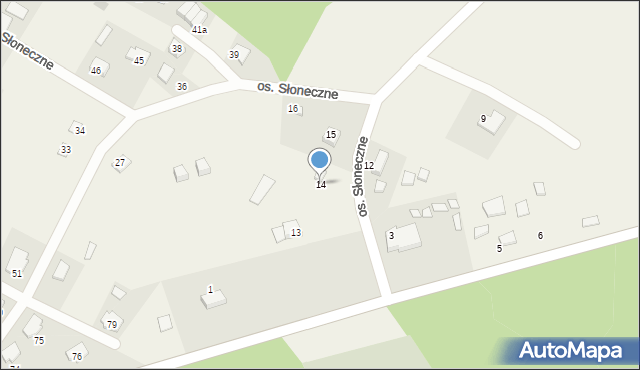 Kruklanki, Osiedle Słoneczne, 14, mapa Kruklanki