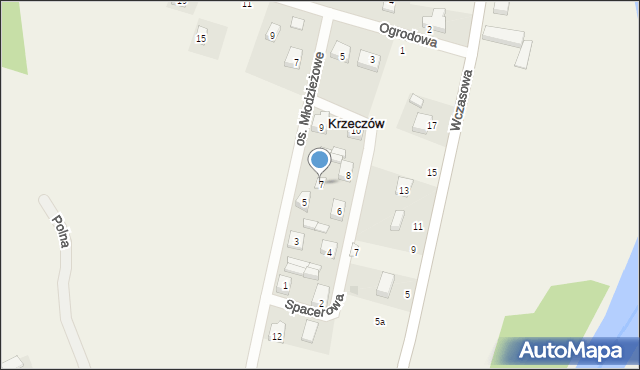 Krzeczów, Osiedle Młodzieżowe, 7, mapa Krzeczów