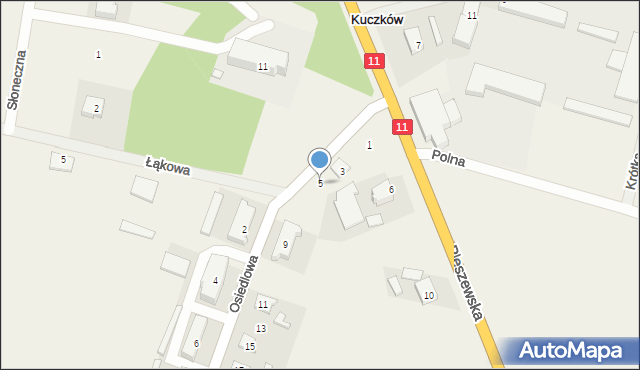 Kuczków, Osiedlowa, 5, mapa Kuczków