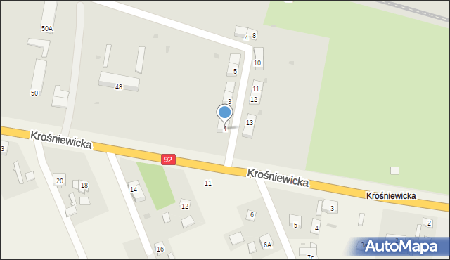 Kutno, Osiedle Kolejowe, 1, mapa Kutno