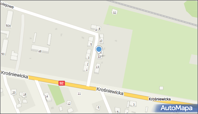 Kutno, Osiedle Kolejowe, 12, mapa Kutno