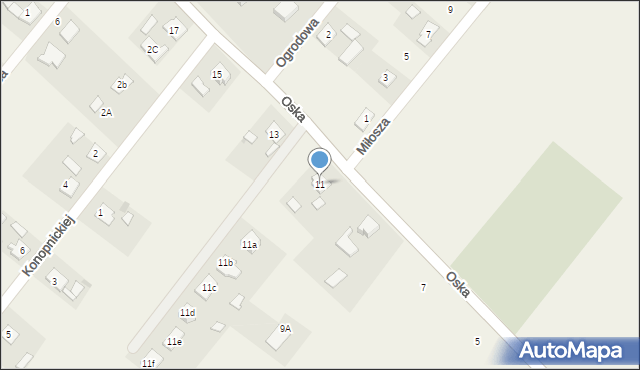 Laskowice, Oska, 11, mapa Laskowice