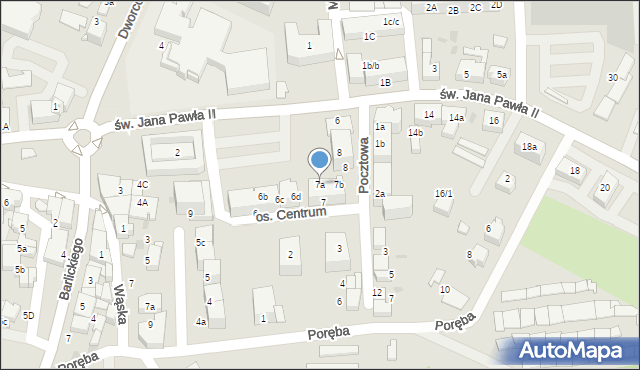 Łaziska Górne, Osiedle Centrum, 7a, mapa Łaziska Górne