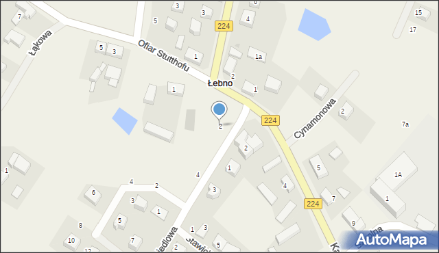Łebno, Osiedlowa, 2, mapa Łebno