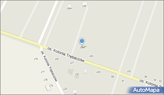 Łęczna, Osiedle Kolonia Trębaczów, 106a, mapa Łęczna
