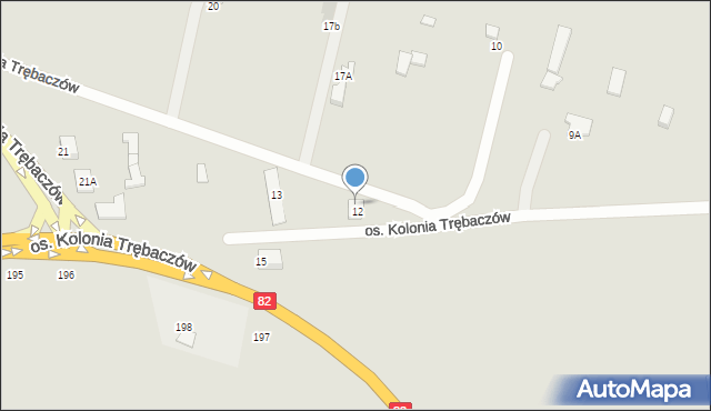 Łęczna, Osiedle Kolonia Trębaczów, 13, mapa Łęczna