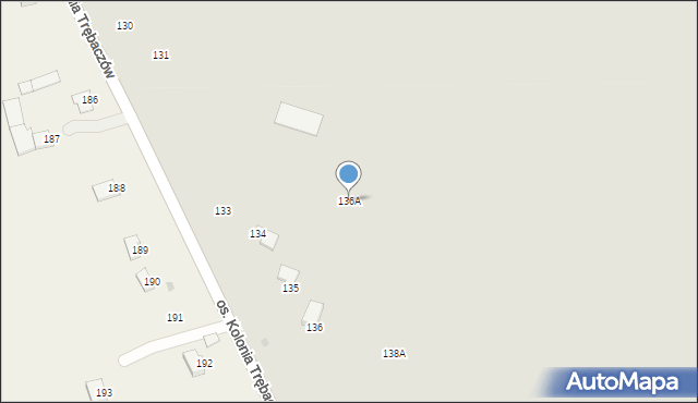 Łęczna, Osiedle Kolonia Trębaczów, 136A, mapa Łęczna