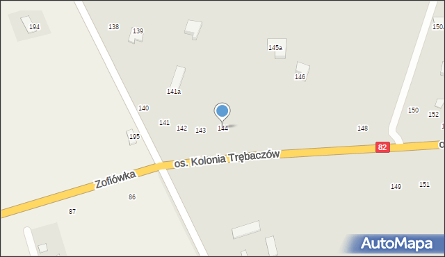 Łęczna, Osiedle Kolonia Trębaczów, 144, mapa Łęczna