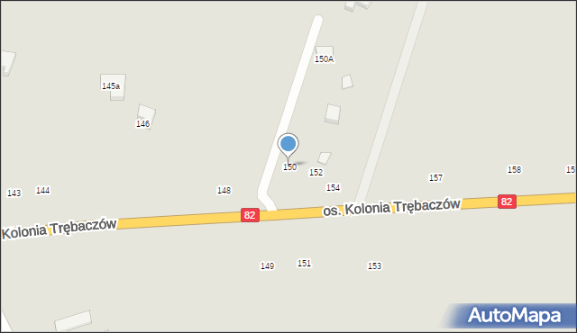 Łęczna, Osiedle Kolonia Trębaczów, 150, mapa Łęczna