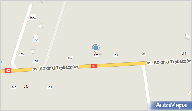 Łęczna, Osiedle Kolonia Trębaczów, 158, mapa Łęczna