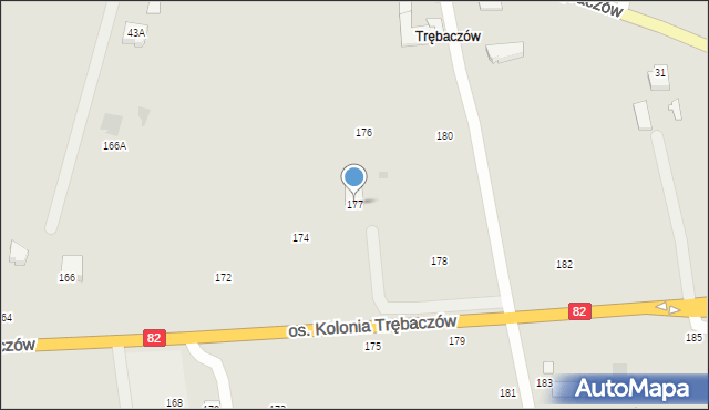 Łęczna, Osiedle Kolonia Trębaczów, 177, mapa Łęczna