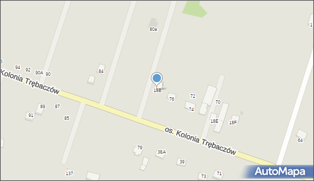 Łęczna, Osiedle Kolonia Trębaczów, 18B, mapa Łęczna