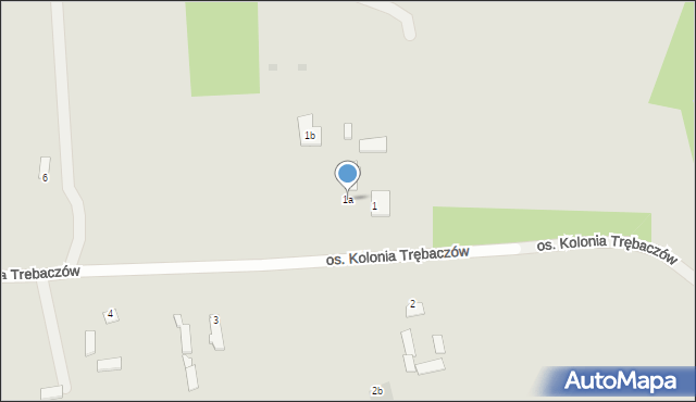 Łęczna, Osiedle Kolonia Trębaczów, 1a, mapa Łęczna