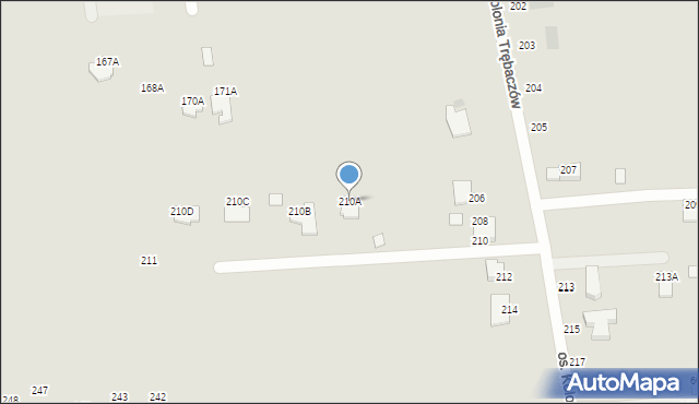 Łęczna, Osiedle Kolonia Trębaczów, 210A, mapa Łęczna