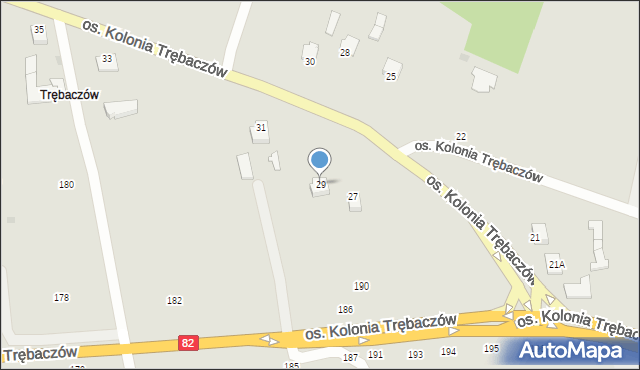 Łęczna, Osiedle Kolonia Trębaczów, 29, mapa Łęczna