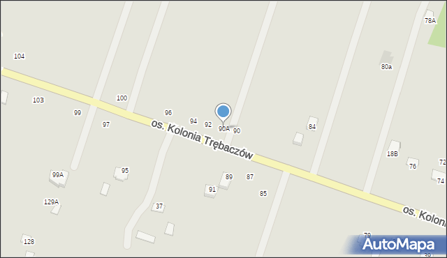 Łęczna, Osiedle Kolonia Trębaczów, 90A, mapa Łęczna