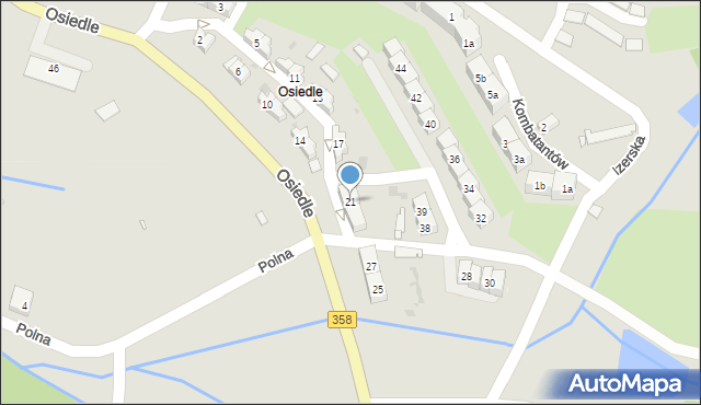 Leśna, Osiedle, 21, mapa Leśna