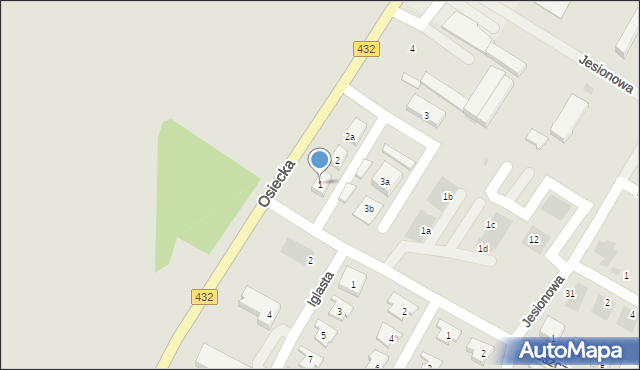 Leszno, Osiecka, 1, mapa Leszno