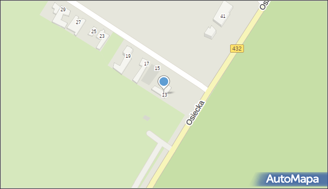 Leszno, Osiecka, 13, mapa Leszno