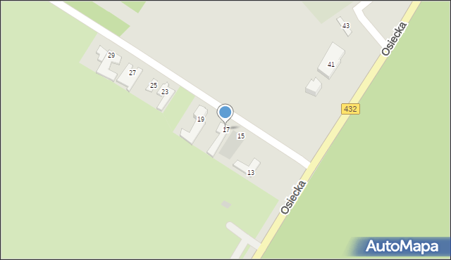 Leszno, Osiecka, 17, mapa Leszno