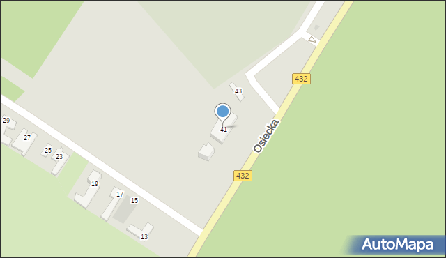 Leszno, Osiecka, 41, mapa Leszno