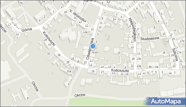 Lipiany, Oświęcimska, 7, mapa Lipiany