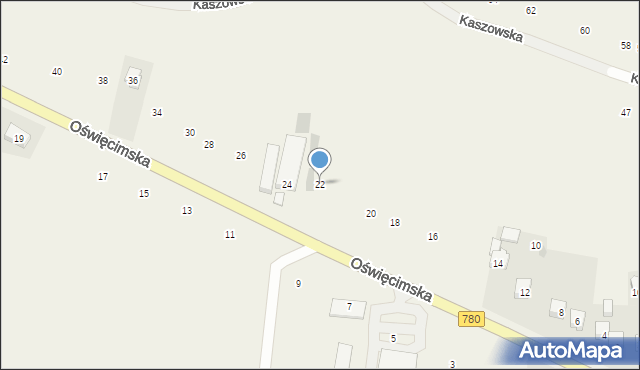 Liszki, Oświęcimska, 22, mapa Liszki