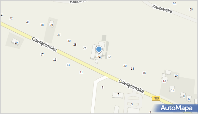 Liszki, Oświęcimska, 24, mapa Liszki