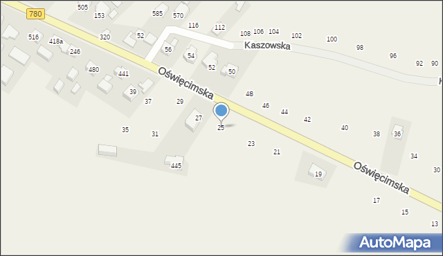 Liszki, Oświęcimska, 25, mapa Liszki