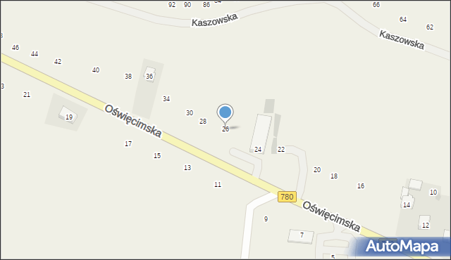 Liszki, Oświęcimska, 26, mapa Liszki