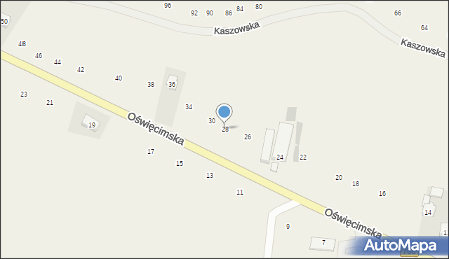 Liszki, Oświęcimska, 28, mapa Liszki