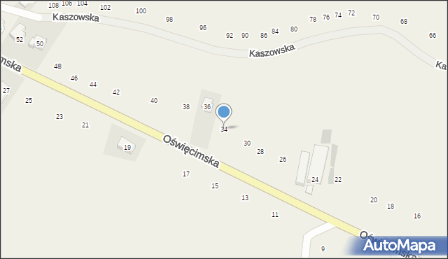 Liszki, Oświęcimska, 34, mapa Liszki